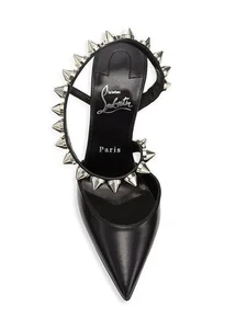 NUOVE décolleté christian louboutin donna Spikita 100 slingback nere TG EU 41 US 11 - Foto 1 di 10