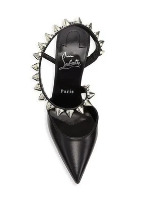 NEW CHRISTIAN LOUBOUTIN Women's Spikita 100 Slingback Pumps Black SZ EU 41 US 11 - Image 1 of 4