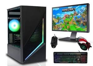 Gaming PC Bundle 22" Intel i5 - 16GB + 500GB HDD + 240GB SSD + GT 710 + Wins 11 - Picture 1 of 19