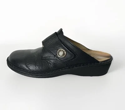 Sandalia zueco mula sin cordones de cuero Finn Comfort Santa Fe ajustable Correa Talla 38D 7.5 Foto 1 de 4