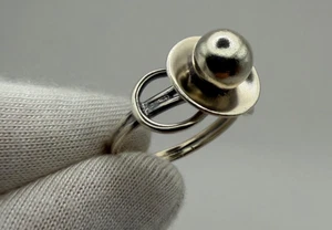 Vintage Soviet Silver Ring USSR 875 Sterling Atomic Design 5.03g Size 8.25 - Picture 1 of 11
