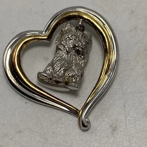 STERLING SILBER BGE 925 KATZEN FÜLLEN EIN HERZ MIT LIEBE KATZE ANHÄNGER ohne Kette B14A - Bild 1 von 7