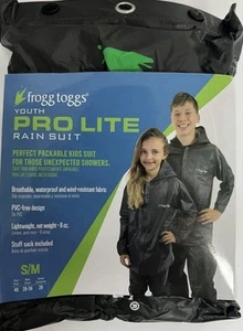 Frogg Toggs ProLite Youth Rain Suit Bag in Carbon Black Size Small / Medium New - Picture 1 of 14