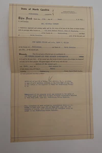 1953 KORPORATIONSURKUNDE STAAT NORD CAROLINA - Bild 1 von 5