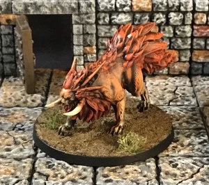 Fire Cat Miniatur (2,5 Zoll Basis) | 3D gedruckt, bemalt & auf Basis | AD&D | 32mm - Bild 1 von 4
