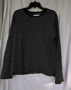 Corridor New York schwarz weiß gestreiftes Langarm T-Shirt Herren Small minimalistisch - Bild 1 von 5