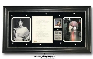 Foto COA di proprietà di Carrie Fisher sceneggiatura nuova speranza proprietà incorniciata COA #D100 - Foto 1 di 7