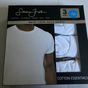 Sean John 3 Pack Men’s Crew Neck Shirts Cotton Essentials   Sz M NWT - Picture 1 of 3