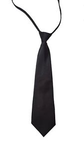 Junge Kinder Elastisch Kinder Krawatte m. Reißverschluss schwarz Schlips 30 cm