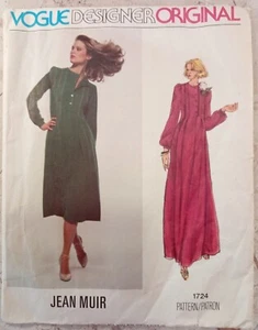 Vogue 1724 Vintage 1977 Jean Muir Schnittmuster ungeschnitten Kleid lose Nähte Falten 10 - Bild 1 von 10