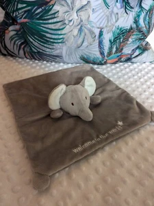 NEXT RETAIL Grey Elephant Comforter Blanket "WELCOME TO THE WORLD" - Picture 1 of 5