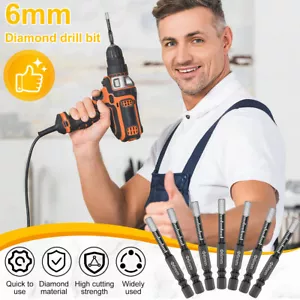 5Pcs Dry Diamond Core Drill Bit 6mm HoleSaw Cut Marble Tile Porcelain Granite AU - Picture 1 of 12