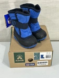 NIB Baby Kamik Toddler Infant Blue Snowbug 3 Winter Boots Size 5 New - Picture 1 of 5