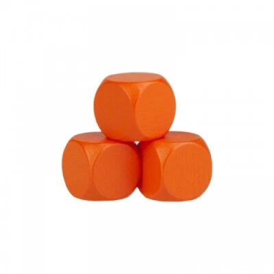 Blank Cube - 16mm - Wood - Orange - Image 1 of 4