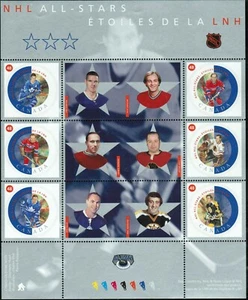 Canada sc#1935 NHL All Stars - 3, Pane of 6 with Folder, Mint-NH - Foto 1 di 4