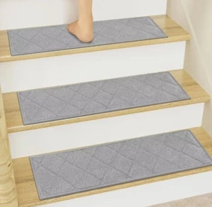 Roslim 15 Pack Machine Washable Stair Protectors Carpet 9”x28” NEW - Picture 1 of 6