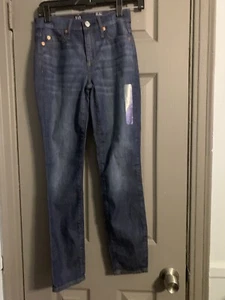 GAP Womens Jeans Size 24 Regular Blue True Skinny Ankle Mix Rise New - Picture 1 of 10