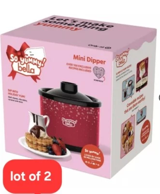 2x So Yummy  bella Mini Dipper Red Electric Fondue Set Dishwasher Safe Chocolate - Изображение 1 из 4