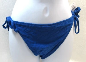 Traje de baño parte inferior azul marino antiguo para mujer tiro medio cuerda texturizada talla L nuevo azul - Imagen 1 de 6