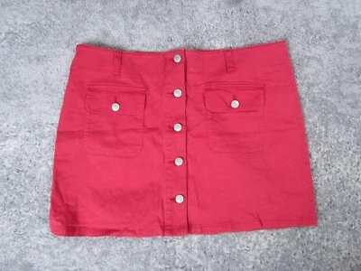 POLO Ralph Laurens Falda Mujer 14 Denim Rosa Caliente Parte Inferior De Colección Verano Abotonada Foto 1 de 4