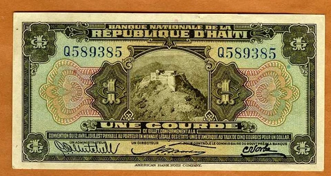 Haiti, 1 Gourde, L.1919 (second issue 1925-1932) P- 160a, aUNC Cover