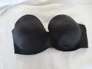 Sujetador sin tirantes negro acolchado con aros cacique 42F 42 F - Imagen 1 de 4