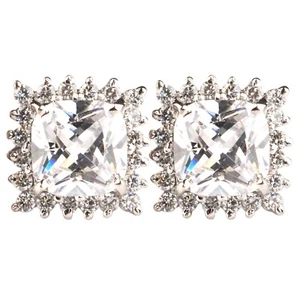 8.45 Carat D/VVS1 Cushion Shape Solitaire Women's Studs In 925 Sterling Silver - Picture 1 of 14