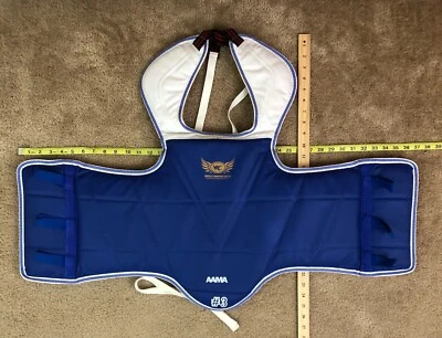 AAMA #3 Martial Arts Taekwondo Karate Reversible Chest Guard Protector WCC - Image 1 of 4