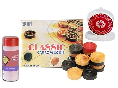 Carrom Playing Coins + Powder and Striker - Image 1 of 4