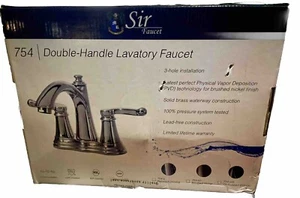 Sir faucet 754 Double handle Lavatory Faucet Brushed Nickel Bathroom - Bild 1 von 7