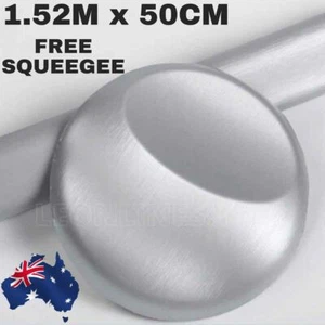 1.52M x 50CM SILVER METALLIC BRUSHED CAR VINYL WRAP FILM STICKER DECAL WRAPPING - Picture 1 of 1