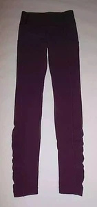 NWOT LULULEMON SPEED TIGHTS PLUM W/ INKWELL HYPER STRIPE WAIST YOGA RUN GYM sz 2 - Picture 1 of 6