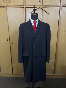 Vintage CROMBIE Scotland bespoke Classic cashmere wool Men suit overcoat 48L 50L - Picture 1 of 24