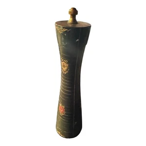Vintage Machina Temperata Brass Leather PEPPER MILL Made in Italy - Picture 1 of 7