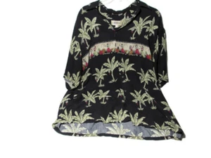 Camisa De Colección Campia Botón Frontal Para Hombre Casual Rayón Aloha Hula Niña Estampado Hawaiano L - Imagen 1 de 10