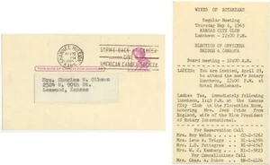 1965 4ct Lincoln postal card - Kansas Wives Of Rotarians - Cancer slogan cancel - Picture 1 of 1