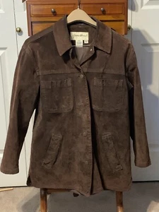 Vintage EDDIE BAUER Brown Ranch Jacket Coat, 100% Leather - Picture 1 of 5