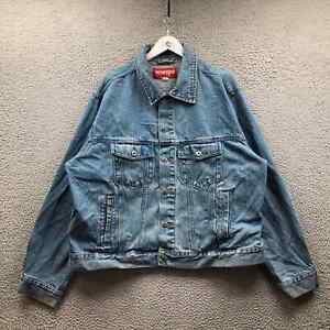 Vintage Wrangler Hero Denim Jacket Men's XL Long Sleeve Button Blue 3MHRWLY 
