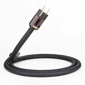 Cable 4N OFC chapado en oro enchufe de la UE a conector IEC HIFI cable de alimentación principal - Imagen 1 de 8