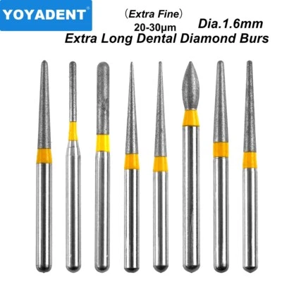 10Pcs Extra Long Extra Fine Dental Diamond Burs High Speed Burs Dia.1.6mm - Image 1 of 4