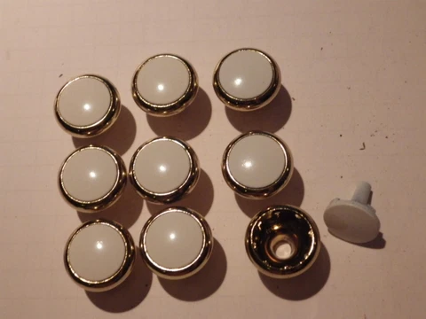 LOT OF 9 VTG NOS BRASS & WHITE METAL DOOR DRAWER PULLS Cover