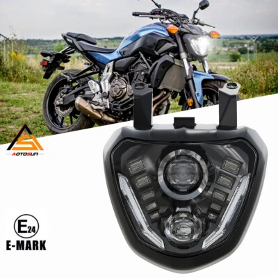 LED Headlight Assembly DRL For Yamaha MT07 FZ07 MT-07 FZ-07 2014 2015 2016 2017 - Image 1 of 4