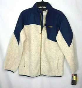 Under Armour Storm Boys YLG NEW Tanuk Sherpa Fleece FZ Jacket Oatmeal Teal $85 - Picture 1 of 7