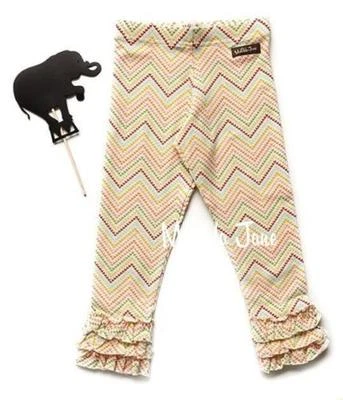 MATILDA JANE Size 12 RAZZLE Chevron Ruffled Legging Wonderful Parade New HTF - Image 1 of 2