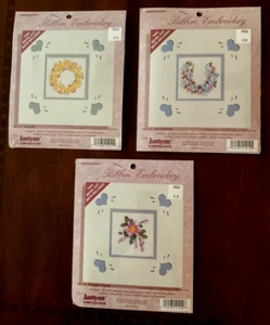 JANLYNN RIBBON EMBROIDERY~WITH BEVEL CUT MATS 6X6~LOT OF 3~NOS~LOT #C - Picture 1 of 5