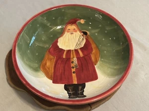 Block Father Christmas Large Serving Bowl 11” Vegetable Salad Bowl - Picture 1 of 11