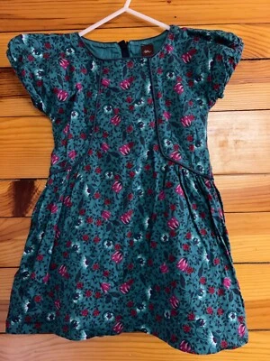 Vestido de satén Tea Collection Rothenburg en jade niñas Alemania destino talla 4 Foto 1 de 3