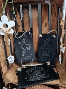 Schiefertafel mit Namens-Gravur Baum Aufsteller Hochzeit Geschenk Brautpaar - Bild 1 von 2