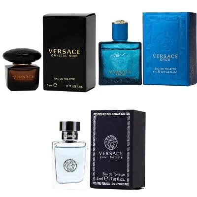 3pc Mini Gift Set Versace Crystal Noir, Eros Men, Pour Homme, 5ml/0.17oz, NEW!!! - Image 1 of 4
