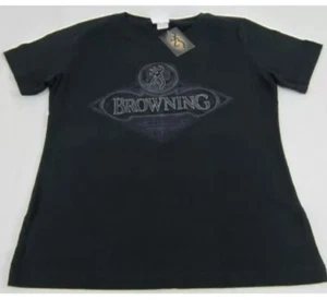 Browning Womens Rivets T-shirt Classic Fit Black T-Shirt L Large NWT - Picture 1 of 5